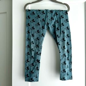 Uniqlo baby leggings size 4T - blue with black Mickey Mouse designs all over